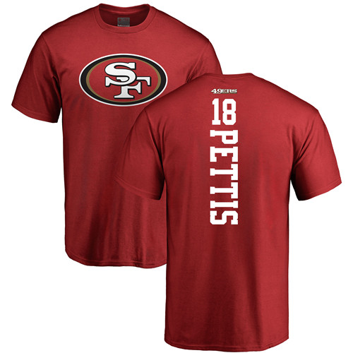 Men San Francisco 49ers Red Dante Pettis Backer #18 NFL T Shirt
